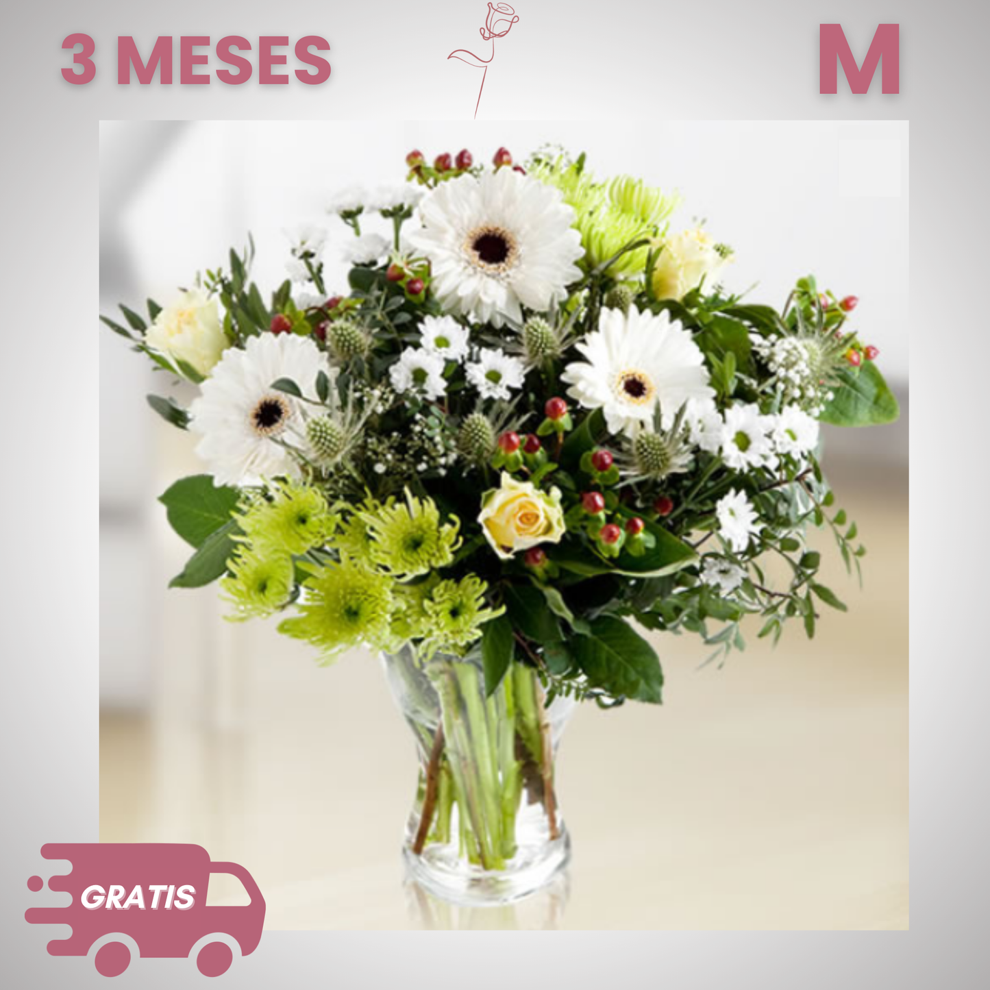 Trimestral: Ramo surtido de Flores Premium (3 Ramos Frescos Cada Mes)