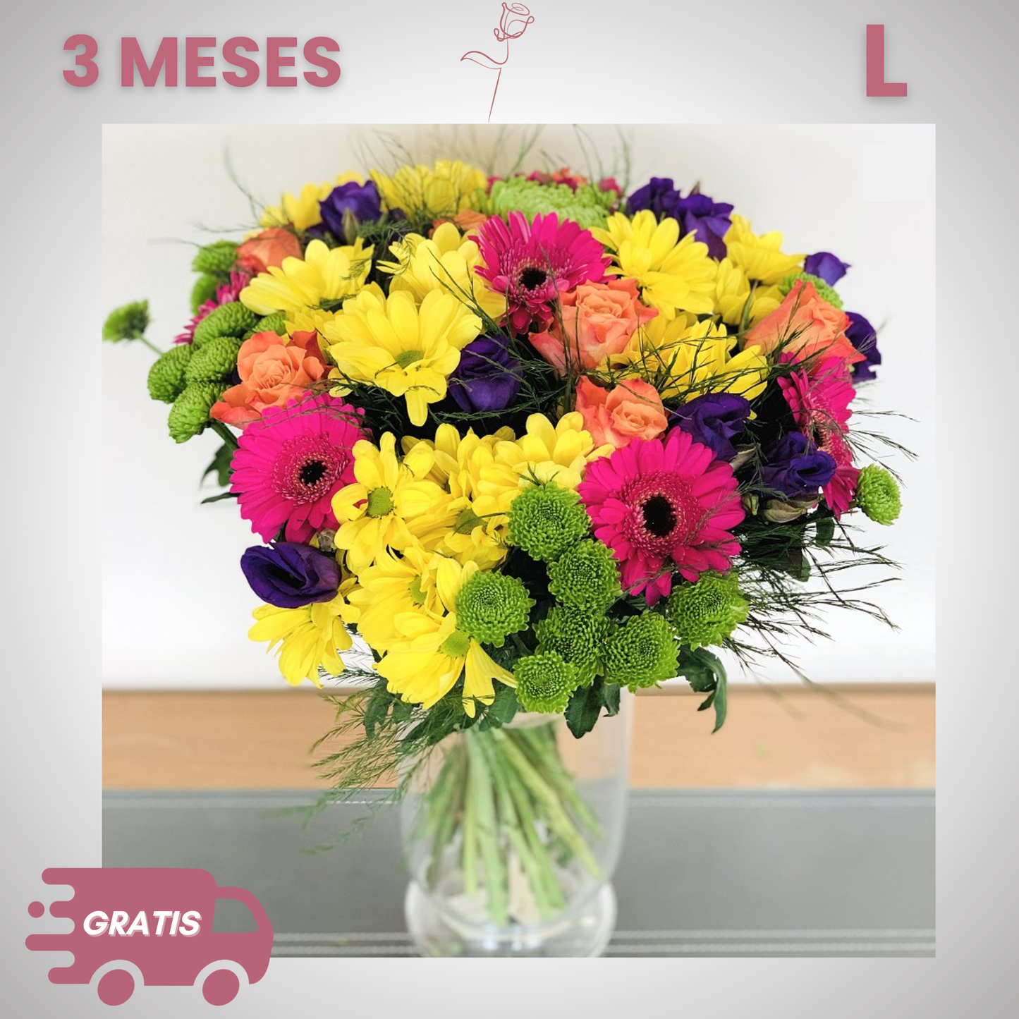 Trimestral: Ramo surtido de Flores Premium (3 Ramos Frescos Cada Mes)